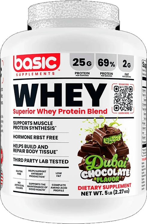 WHEY PROTEIN BASIC DUBAI CHOCOLATE, 5 libras