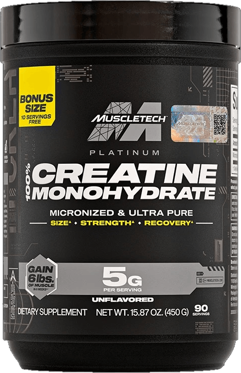 CREATINA MONOHIDRATADA PLATINUM SIN SABOR, 90 servicios